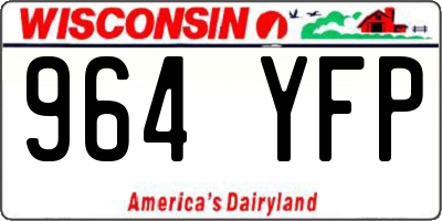 WI license plate 964YFP