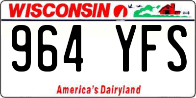 WI license plate 964YFS