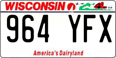 WI license plate 964YFX
