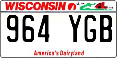 WI license plate 964YGB