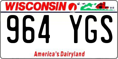 WI license plate 964YGS