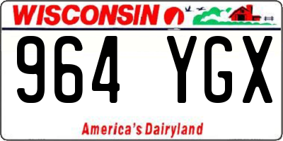 WI license plate 964YGX