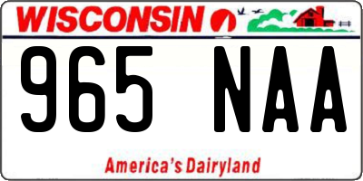 WI license plate 965NAA