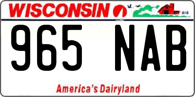 WI license plate 965NAB