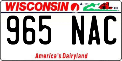 WI license plate 965NAC