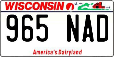 WI license plate 965NAD