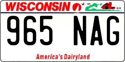 WI license plate 965NAG