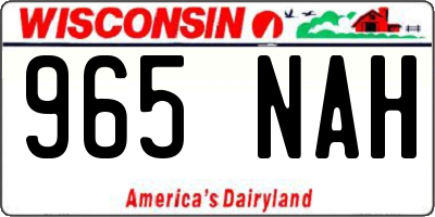 WI license plate 965NAH