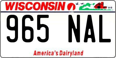 WI license plate 965NAL