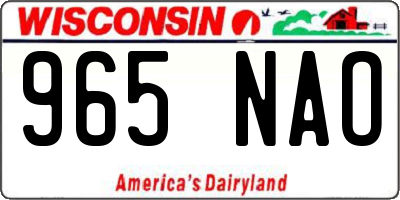 WI license plate 965NAO