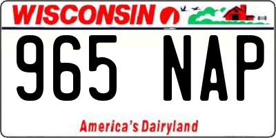 WI license plate 965NAP