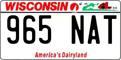 WI license plate 965NAT