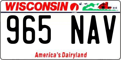 WI license plate 965NAV