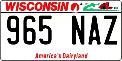 WI license plate 965NAZ