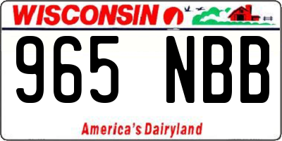WI license plate 965NBB