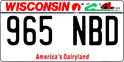 WI license plate 965NBD