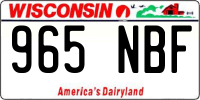 WI license plate 965NBF