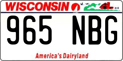 WI license plate 965NBG