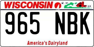 WI license plate 965NBK