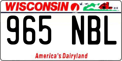 WI license plate 965NBL