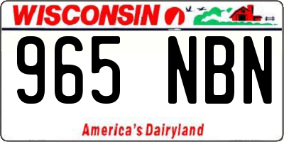 WI license plate 965NBN