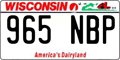 WI license plate 965NBP