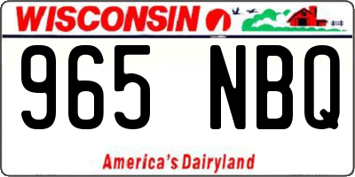 WI license plate 965NBQ