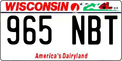 WI license plate 965NBT