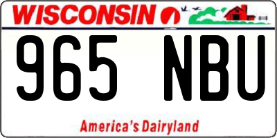 WI license plate 965NBU