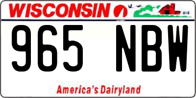 WI license plate 965NBW
