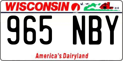 WI license plate 965NBY