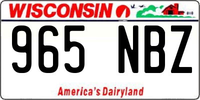 WI license plate 965NBZ