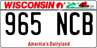 WI license plate 965NCB