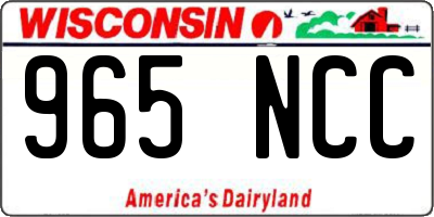 WI license plate 965NCC