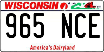 WI license plate 965NCE