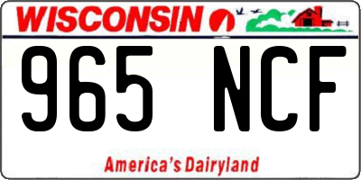WI license plate 965NCF