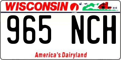 WI license plate 965NCH
