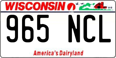 WI license plate 965NCL