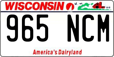 WI license plate 965NCM