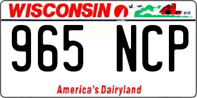 WI license plate 965NCP