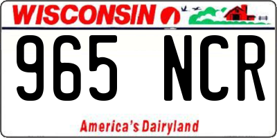 WI license plate 965NCR