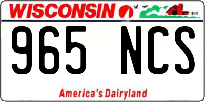 WI license plate 965NCS
