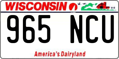 WI license plate 965NCU
