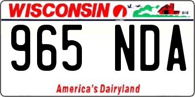 WI license plate 965NDA