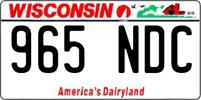 WI license plate 965NDC