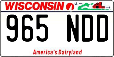 WI license plate 965NDD