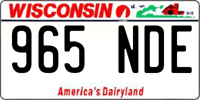 WI license plate 965NDE