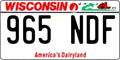 WI license plate 965NDF