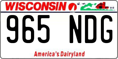 WI license plate 965NDG