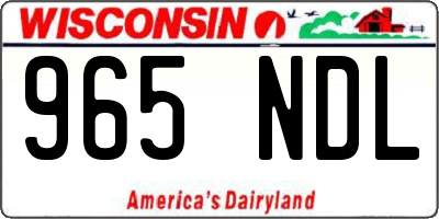 WI license plate 965NDL